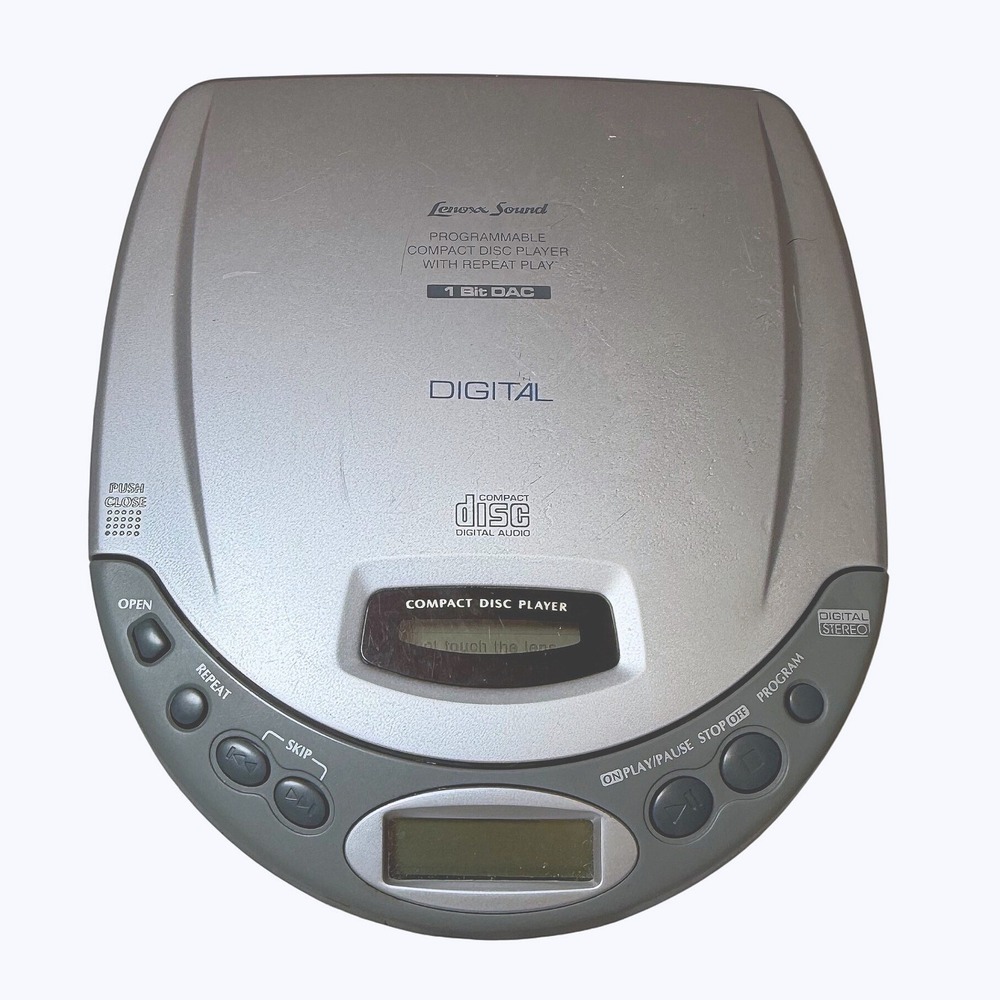 Vintage Y2K Lenoxx Sound CD-50 Portable CD Player Silver Personal Digital